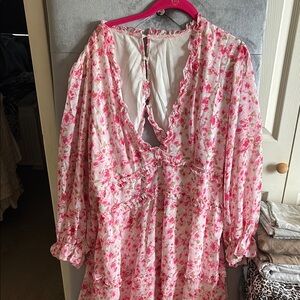 H&M Floral Pink Ruffle Dress